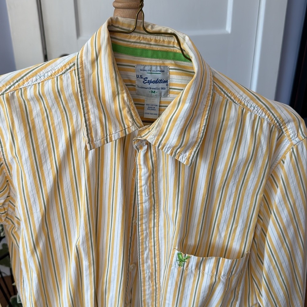 U.S. Expedition Striped Yellow and White Men's Shirt